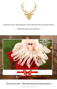 Detailed view of handmade Santa Claus felt chair cover with festive green snowflake pattern