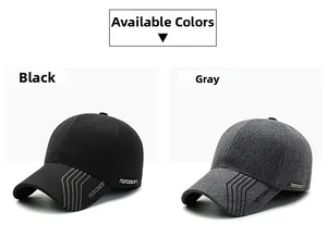 Detail view of narason logo embroidery and streamlined stitching on winter caps