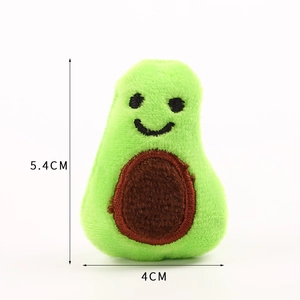 Detailed dimensions of a plush avocado brooch accessory with 5.4cm height and 4cm width