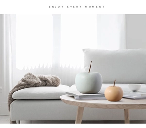 Set de manzanas decorativas de cerámica en tonos Morandi y terracota para hogar
