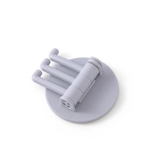 Pack de 10 ganchos de pared grises giratorios para baño con tres ganchos de organización