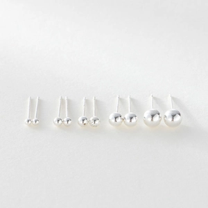 925 Sterling Silver Ball Stud Earrings Minimalist Tiny Round Bead Earrings For Women Girls Everyday Jewelry Gift