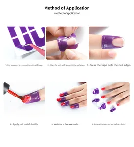 Schritt-für-Schritt-Anleitung für U-Form Nagellack-Schutzaufkleber mit Pinzette für Maniküre