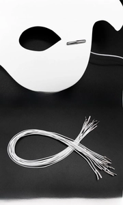 Detailed view of DIY pulp mask with pre-drilled side holes and elastic straps included