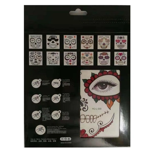 Detailed instructions for Halloween day of the dead facial temporary tattoo stickers