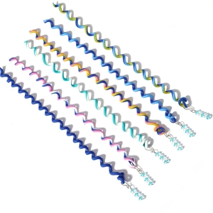 7-piece colorful spiral hair braiding tools with gradient beads for girls' DIY hairstyles