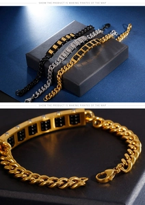 Detail of movable abacus beads and thick Cuban chain with lobster clasp on metal bracelet