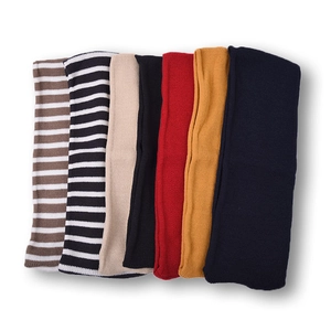 Kids knitted neck warmer in various solid colors and classic stripes for winter