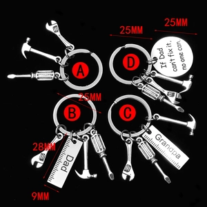 Father's Day keychains with hammer and wrench tools for Dad and Grandpa gift