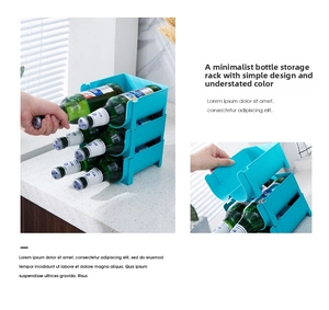 Organizer per bevande impilabile a 3 livelli per 6 lattine in plastica blu resistente