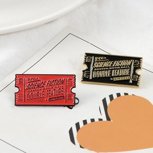 Vintage Movie Ticket Enamel Pin Alloy Brooch Retro Science Fiction Theme Cinema Admission Badge Jewelry For Unisex