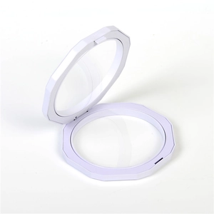 White octagonal 3D floating frame jewelry box with transparent PE film and push button
