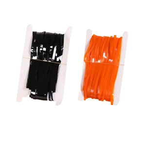 Halloween decoration orange and black foil fringe curtains on rolls for party backdrop