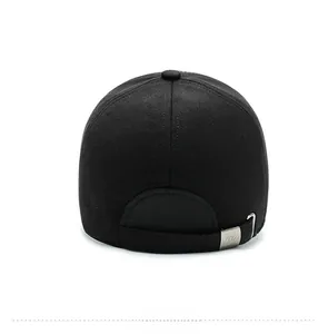Detailed back view of winter baseball cap featuring adjustable silver metal buckle strap