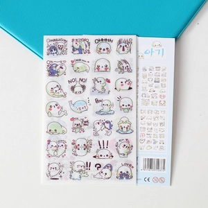 Set of 6 cartoon seal washi stickers for DIY scrapbooking and stationery decoration