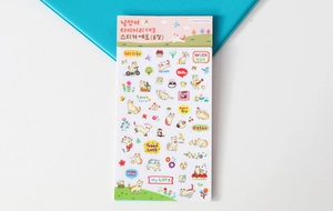 Detail of 6-sheet set featuring cartoon cat washi stickers for DIY scrapbooking decor