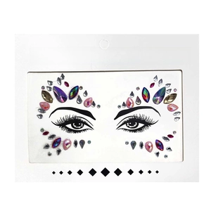 Face Crystal sticker featuring colorful resin diamonds in a butterfly wing pattern design