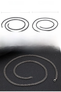 Detailed comparison of stainless steel chain necklaces with 3mm and 6mm thickness specifications