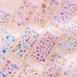 Unicorn and cosmic theme gold foil stickers for scrapbooking and DIY journaling decoration
