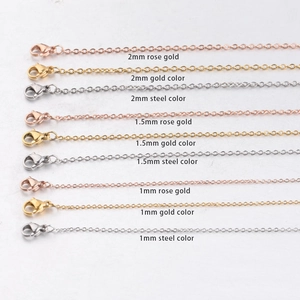 Stainless Steel Chain Necklace With Double Lobster Clasps Square Link For Eyewear Mask Lanyard Polished Jewelry Findings