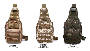 Detailed comparison of waterproof tactical chest bags in desert and jungle camouflage styles