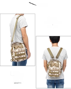 Tactical digital camo chest bag with adjustable strap and multiple functional compartments