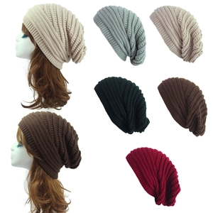Detailed grid of knitted beanie hats in multiple colors for winter outdoor wear