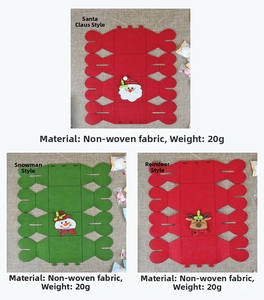 DIY Christmas non-woven candy gift bags featuring Santa, snowman, and reindeer patterns