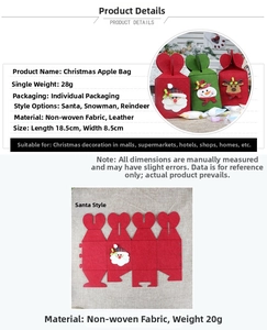 Detail specifications of Christmas non-woven gift bags with Santa, snowman and elk designs
