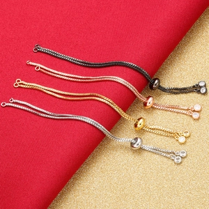 Componente Per Bracciale A Catena Box Regolabile Rame Chiusura A Scorrimento Zirconia Per Creazione Gioielli DIY