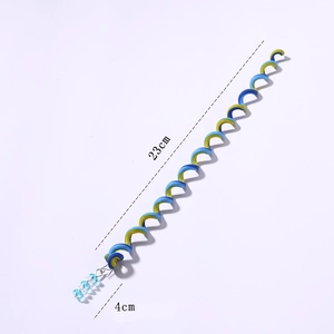 Kids colorful hair braider tool for DIY hairstyles featuring blue beads and 23cm length