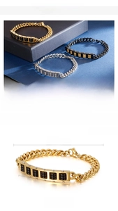 Detailed size specifications of the stainless steel abacus cuban link bracelet for men and women
