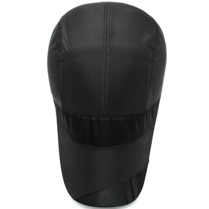 Unisex black quick-dry baseball cap with breathable side mesh for outdoor sports