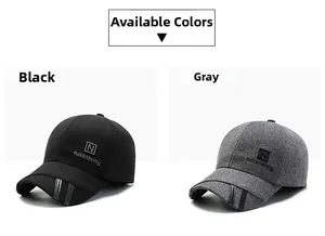 Detailed view of winter baseball cap with embroidered logo and warm wool texture