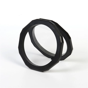 Black decagonal 3D floating frame display case with PE film for jewelry and coins