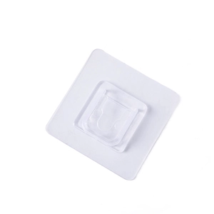Transparent adhesive wall hook square mounting plate for hole-free home installation