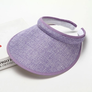 Stylish purple open-top sun hat for women with wide brim for beach and travel sun protection