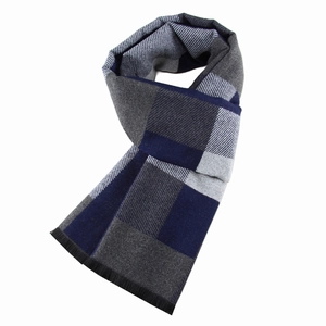 Men Winter Warm Plaid Scarf Viscose Polyester Blend Long Checkered Neck Wrap With Tassels Business Casual Style