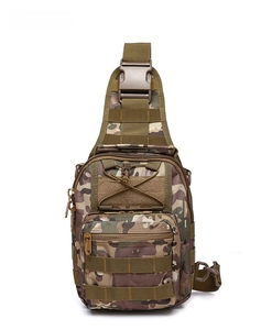 Tactical CP Camouflage chest bag detail showing MOLLE system and durable nylon texture