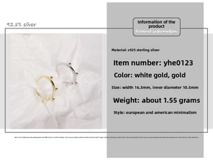 Detailed size specifications of S925 sterling silver geometric bead hoop earrings