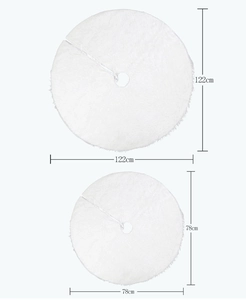 Tableau comparatif des tailles pour jupes de sapin de Noël en peluche blanche