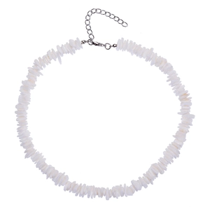 White Natural Shell Fragments Choker Necklace And Adjustable Bracelet Bohemian Summer Beach Jewelry For Women