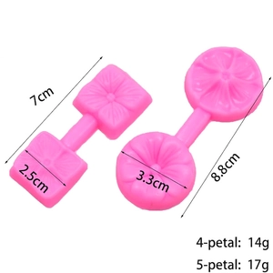 Pink silicone mold set featuring 4-petal and 5-petal flower designs for cake DIY baking