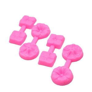 Pink floral relief silicone baking molds in square and round shapes for DIY fondant cakes