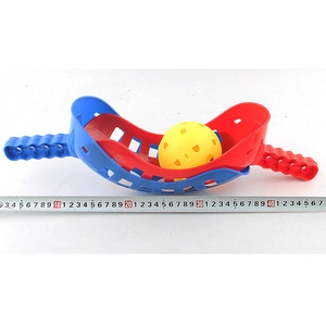 Large double launch and catch scoop ball set with two rackets and one yellow ball