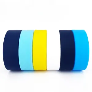 Customizable multi-color silicone sport wristbands with printed logo and QR code