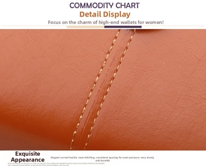 Close-up of brown textured leather with high-quality stitching on long zip wallet