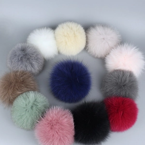 Multicolor natural raccoon fur pompom balls for hats and clothing accessories