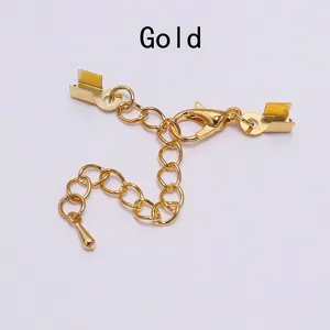 Golden lobster clasp and extension chain set for DIY jewelry making finishing details