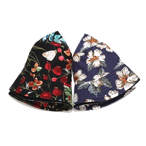 Women's reversible floral bucket hats with vintage botanical prints and sun protection